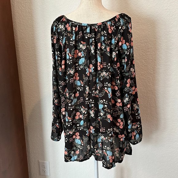 DIVIDE BY ZERO Flowy Boho Peasant Top - 3X - Picture 6 of 10